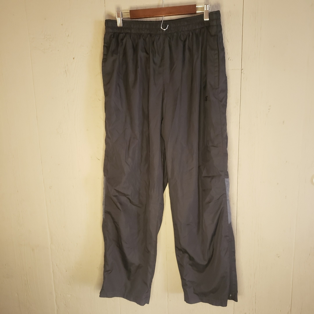 Starter Athletic Windbreaker Track Pants Black Gray Size Large